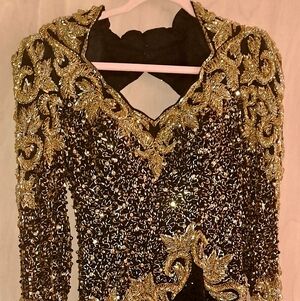 Oleg Cassini Black Tie Dress